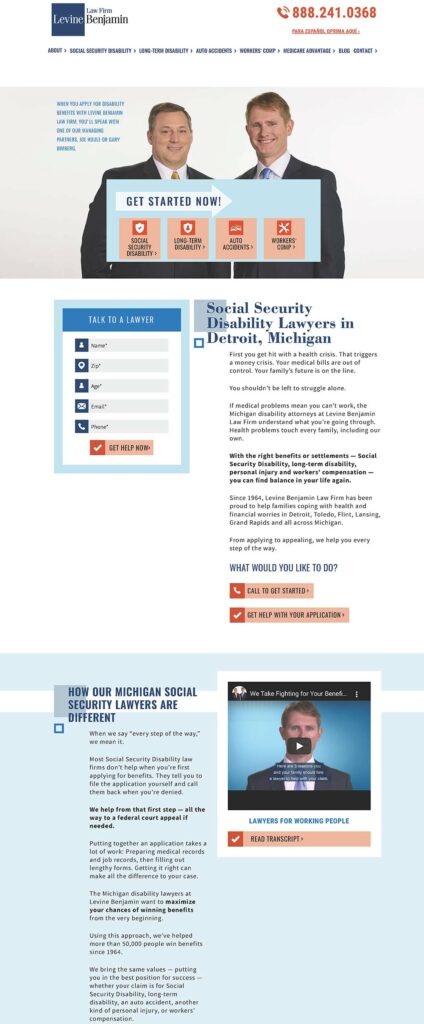 Lead Gen & SEO Home Page Copy for Multi-Practice Disability Law Firm - 3